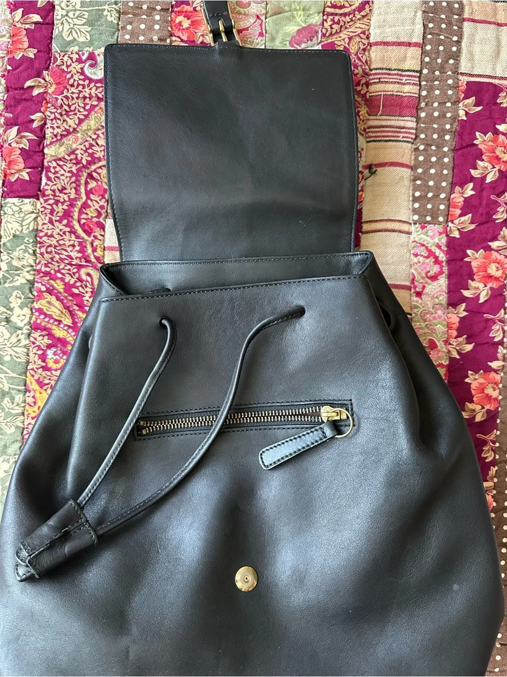 Vintage Coach Legacy West Hampton Black Leather Backpack with Gold Hardware